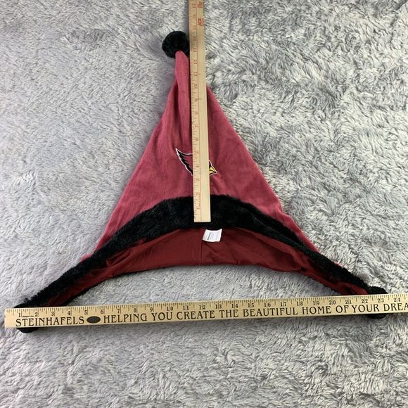 Arizona Cardinals Hat Ear Flaps Poms Winter Red Black Forever Collectibles NFL - Picture 6 of 10